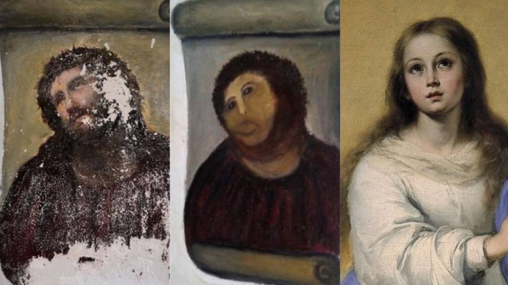 Restauração de quadro espanhol deforma Virgem Maria e relembra ‘Ecce Homo’