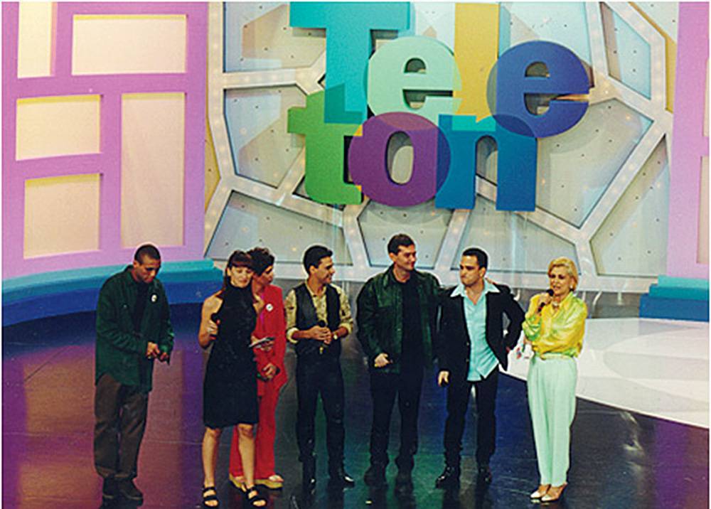 Silvio Santos e Hebe, que era madrinha do programa: sem plateia no SBT na edi&ccedil;&atilde;o 2020