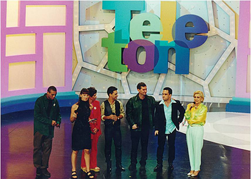 Silvio Santos e Hebe, que era madrinha do programa: sem plateia no SBT na edi&ccedil;&atilde;o 2020