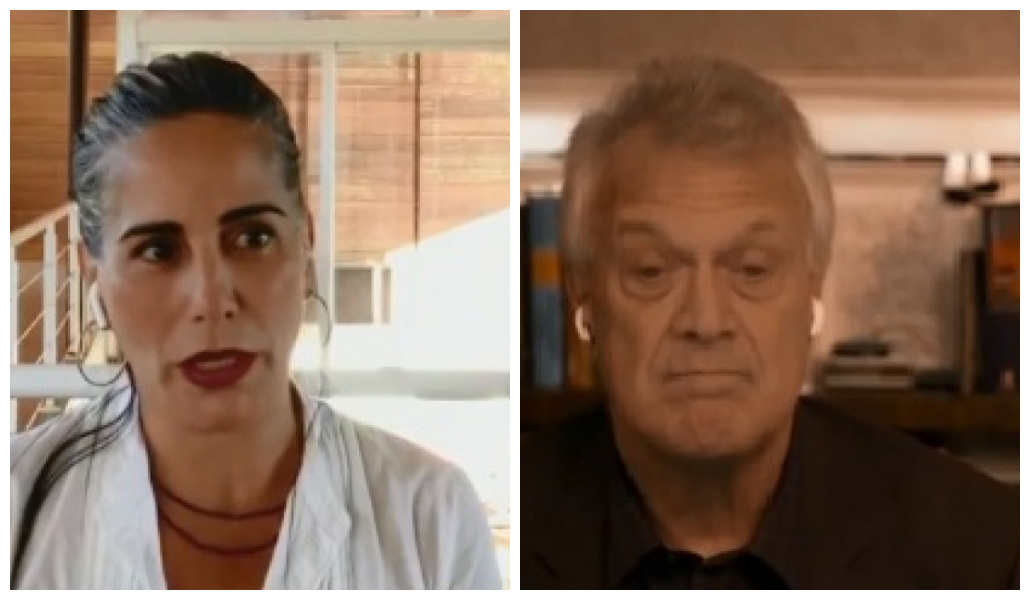 Glória Pires e Pedro Bial