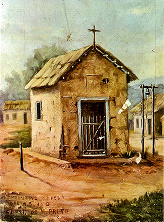 Representação da capelinha de 1610, por Salvador Ligabue Representação da capelinha de 1610, por Salvador Ligabue