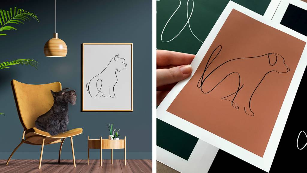 Marca cria quadros minimalistas e personalizáveis de cachorros