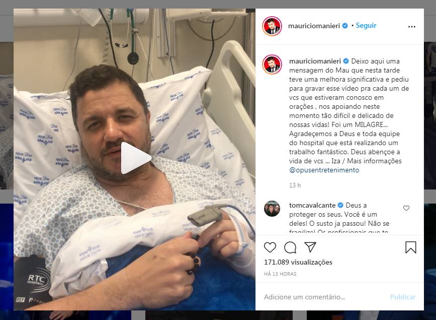 Após infarto, Mauricio Manieri grava vídeo de hospital: “Foi um milagre”