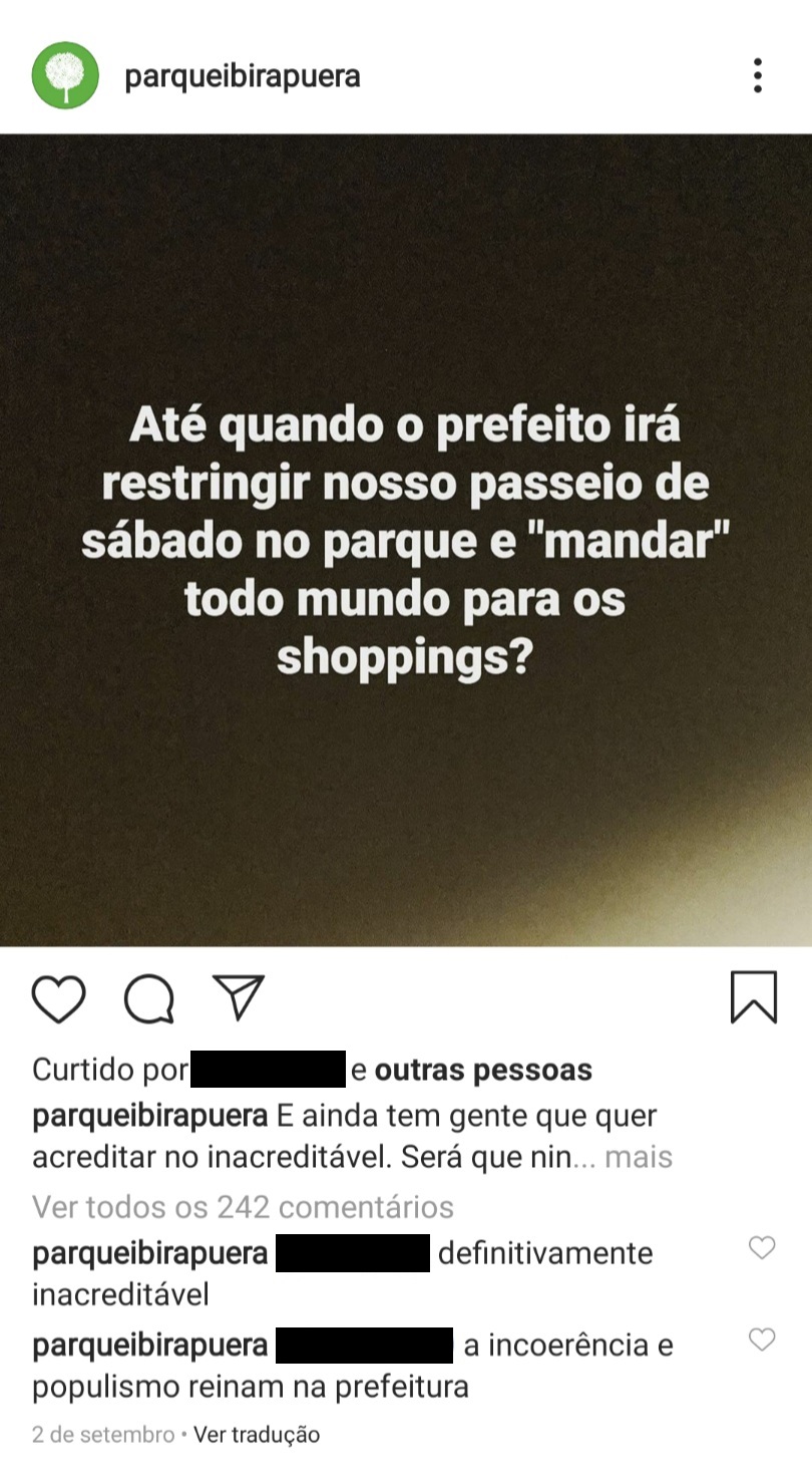 7 – Parque Ibirapuera Conservação – Página cancelada (Reprodução-Instagram) (5) 7 – Parque Ibirapuera Conservação – Página cancelada (Reprodução-Instagram) (5)