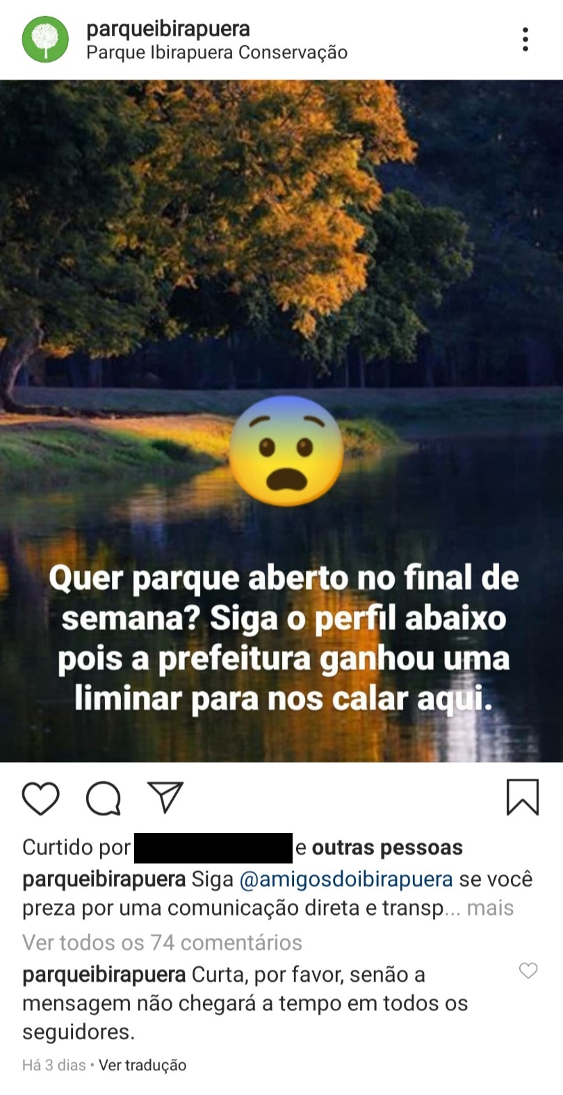 Parque Ibirapuera Conservação – Página cancelada (Reprodução-Instagram) (28) Parque Ibirapuera Conservação – Página cancelada (Reprodução-Instagram) (28)