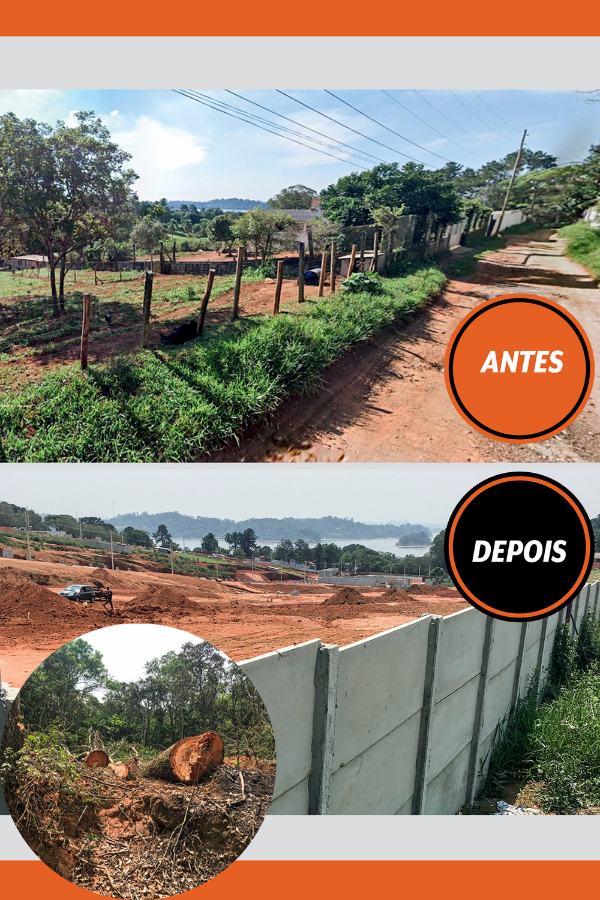 desmatamento mananciais parelheiros capa Imagem mostra o antes e o depois de um desmatamento na Estrada do Cumbica, nas margens da Represa de Guarapiranga