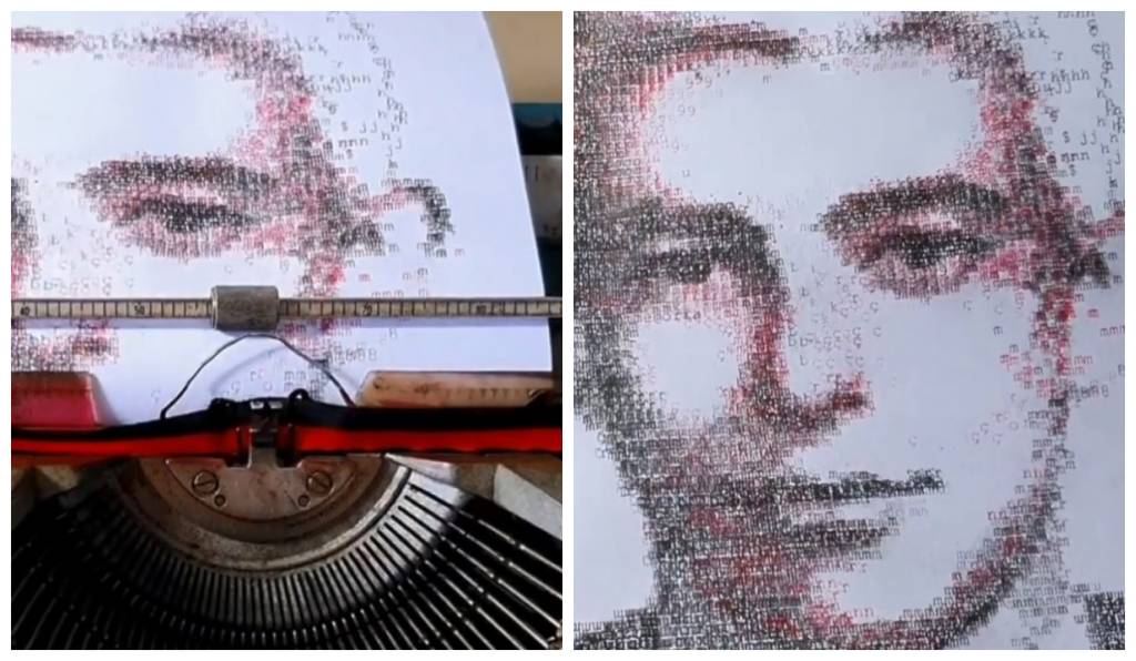 Artista cria obras de arte com máquina de escrever