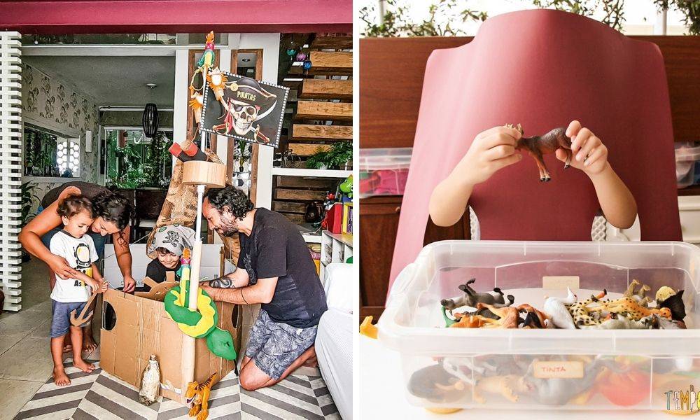 Brincadeiras educativas para manter as crianças ativas em casa