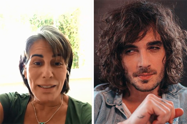 Montagem mostra foto da atriz Gloria Pires ao lado do cantor Fiuk