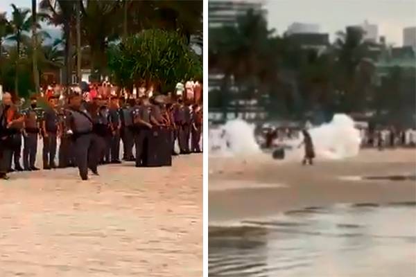 Vídeo: PM usa bombas de gás em Riviera de São Lourenço para dispersar multidão