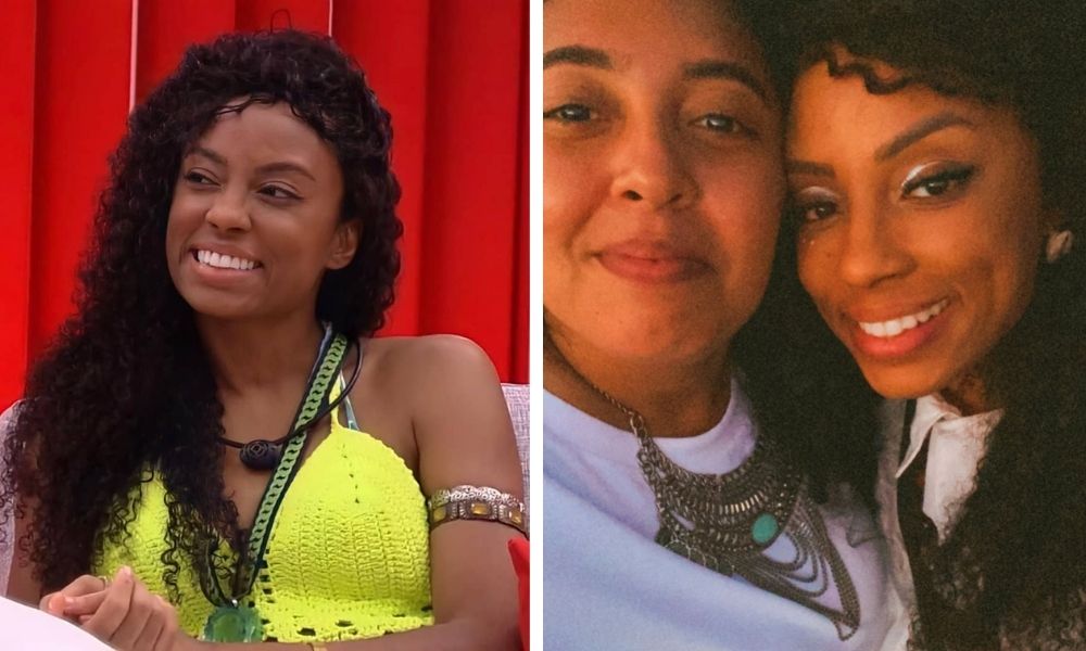 Fernanda Maia abraçada com sua companheira Lumena