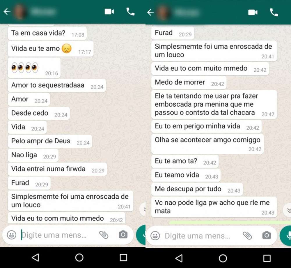 Jovem é sequestrada por ex de amiga e pede socorro por WhatsApp