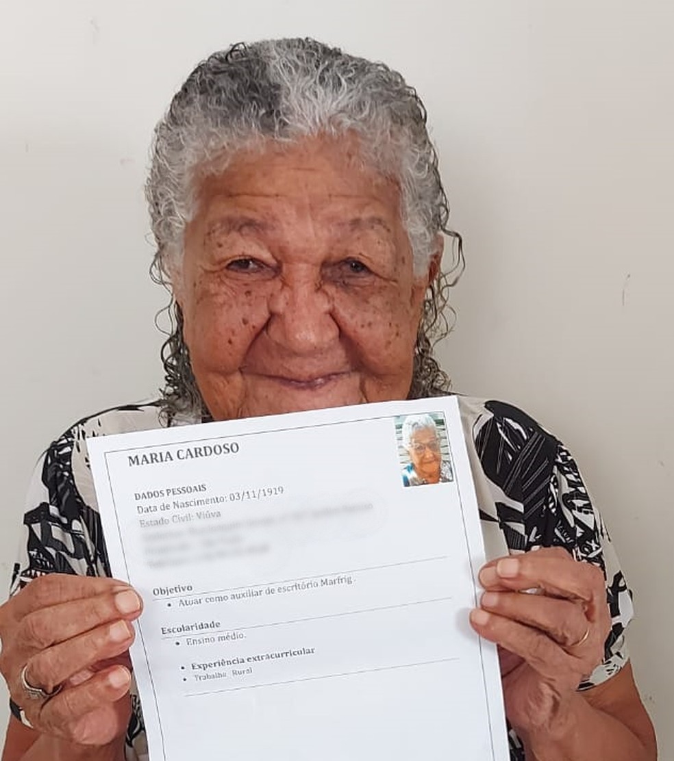 Idosa de 101 anos entrega currículo em SP e caso viraliza na internet