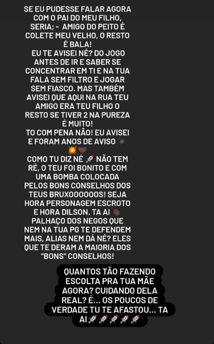 nego di Print dos stories da ex de Nego Di