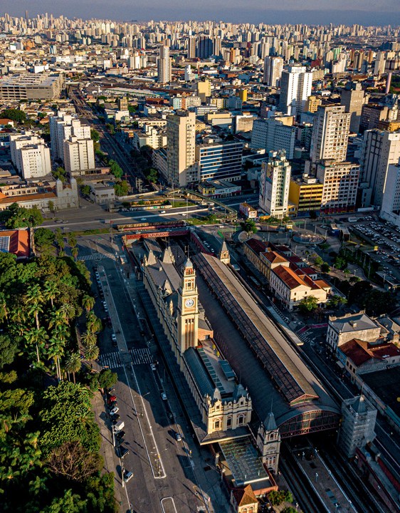 imagem aérea da estação da Luz