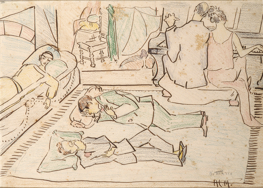 Obra "Grupo dos Cinco" (1922), de Anita Malfatti, na mostra "Anita Malfatti: 100 Anos de Arte Moderna", no MAM, São Paulo, 2017