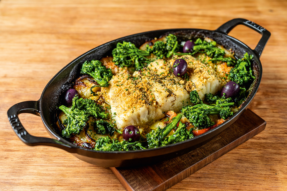 Bacalhau à portuguesa: serve duas pessoas