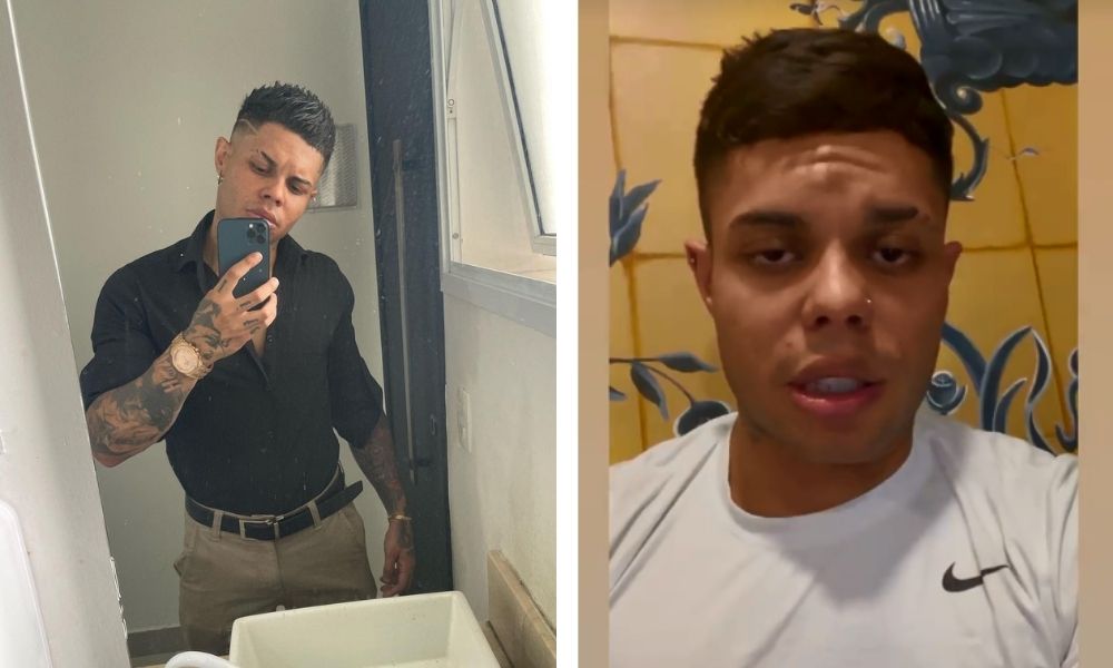 MC Lan se fotografando em frente ao espelho