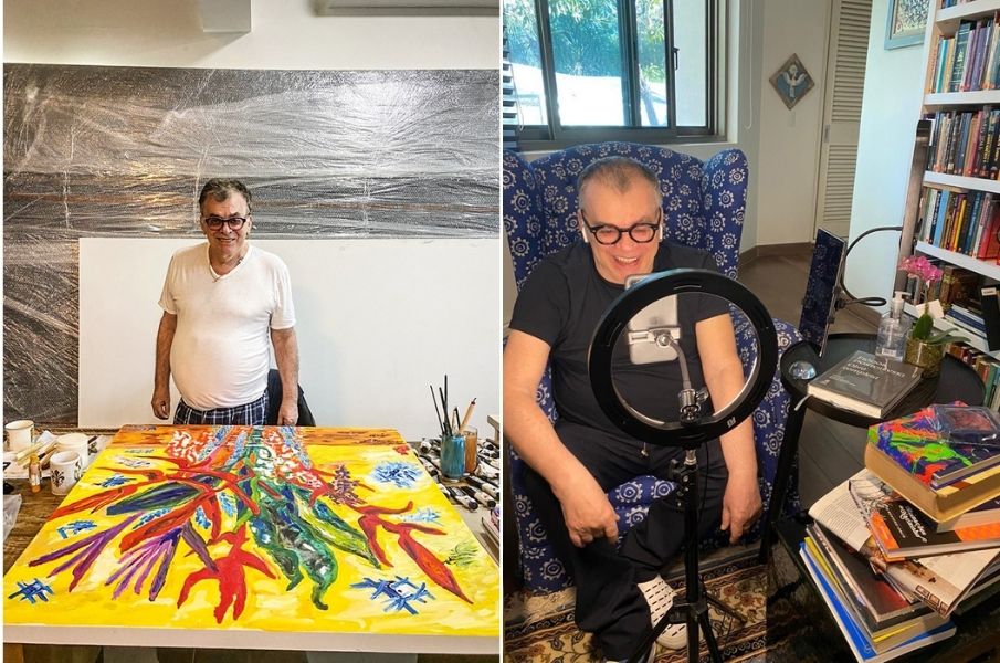 diario-quarentena-walcyr-carrasco-pinturas-lives walcyr com suas pinturas e suas lives