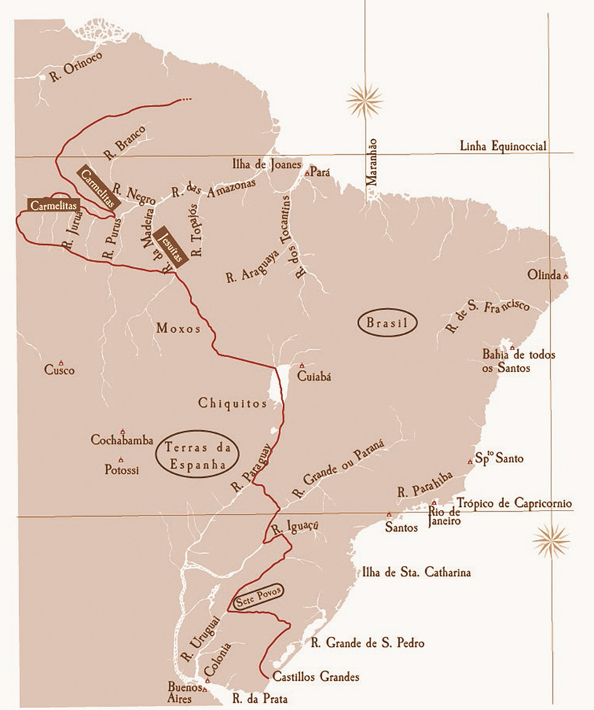 mapa 5.jpg mapa das cortes, com traçado proposto para a fronteira brasileira