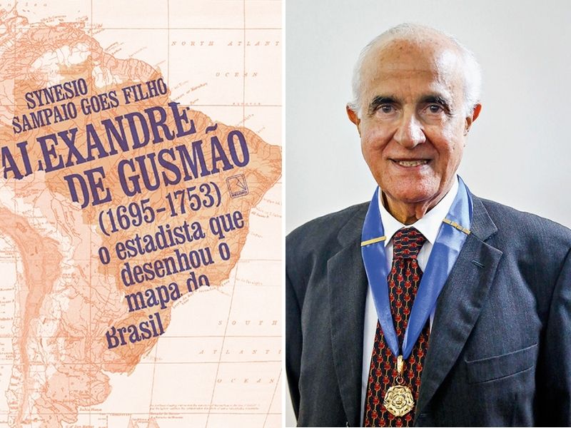 memoria-capa-alexandre-gusmao-synesio-sampaio capa do livro Alexandre deGusmão (1695-1753): o Estadistaque Desenhou oMapa do Brasil e, ao lado, foto de seu autor, synesio sampaio