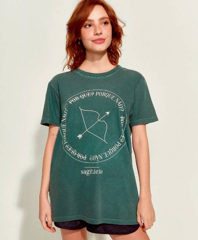 sagitario.png T-shirt mindset verde-escura Sagitário