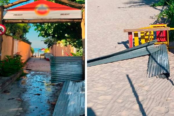 Barreiras que bloqueavam acesso de praias são vandalizadas em São Sebastião