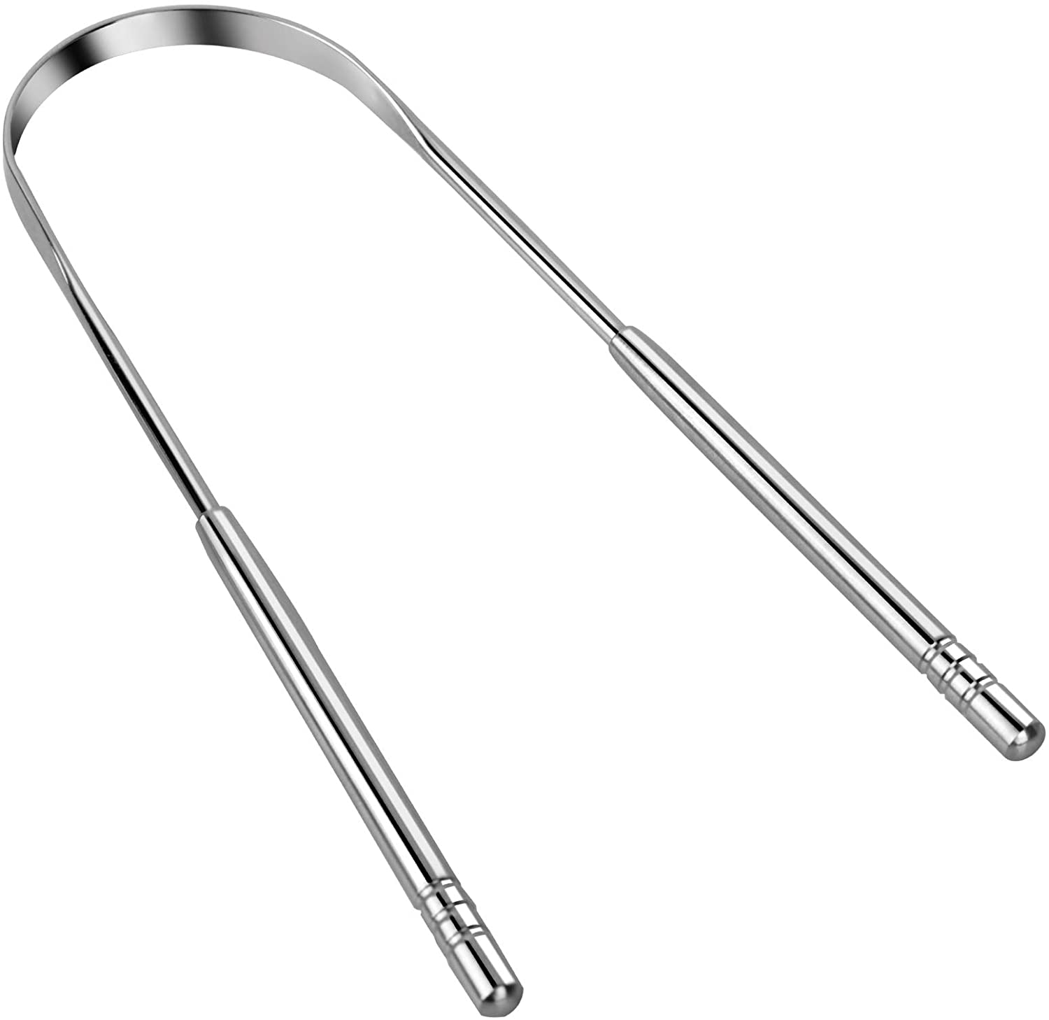 Raspador de l&iacute;ngua em a&ccedil;o, formato de uma pin&ccedil;a