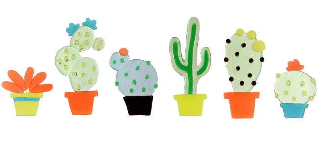 espelho decoração Adesivos para colar no espelho de ilustrações de cactos