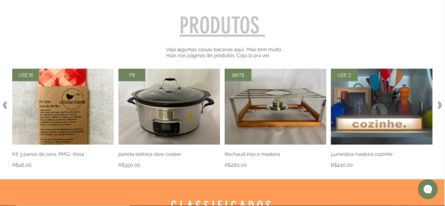Se Você Não Quiser, Eu Quero print de site de e-commerce com ofertas de panos vermelhos, panela elétrica de metal, rechaud de inox e madeira e luminária de madeira escrito