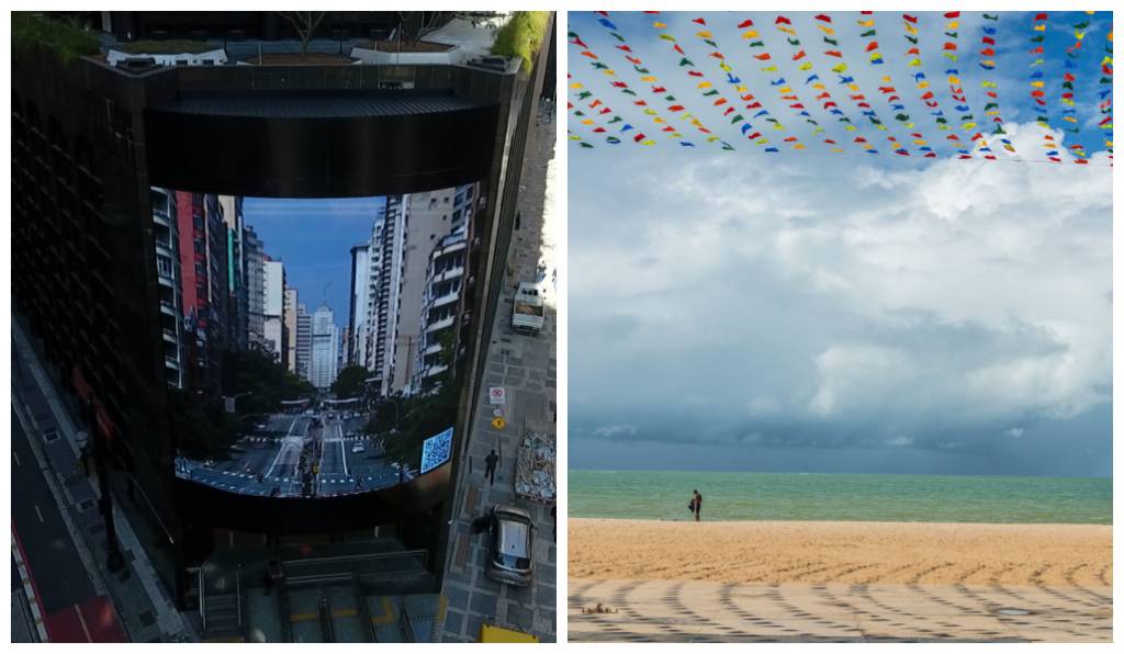 Telão no centro de SP exibe fotos de Tuca Reinés