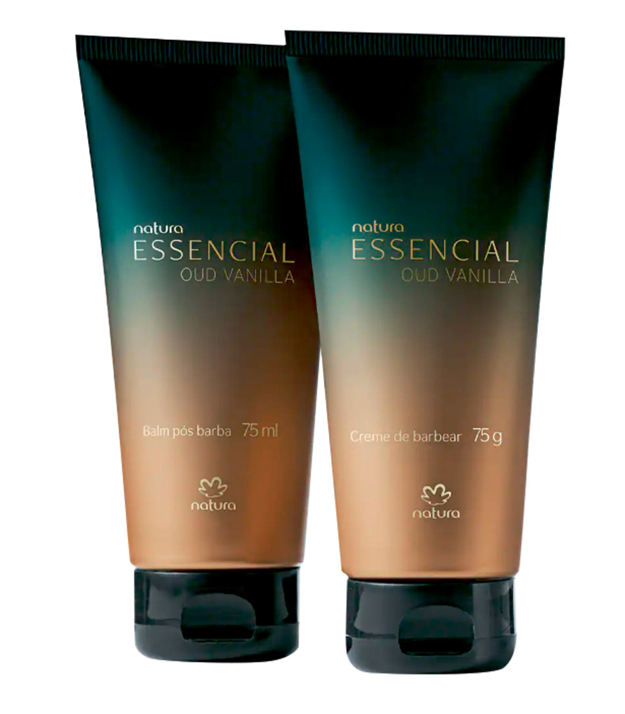 Duas embalagens de creme da Natura. S&atilde;o verdes no come&ccedil;o e terminam laranja/marrom. Em bisnaga