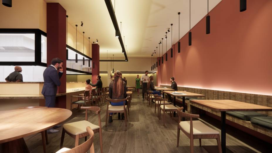 Projeto do restaurante: salão para 44 lugares Projeto do restaurante: salão para 44 lugares