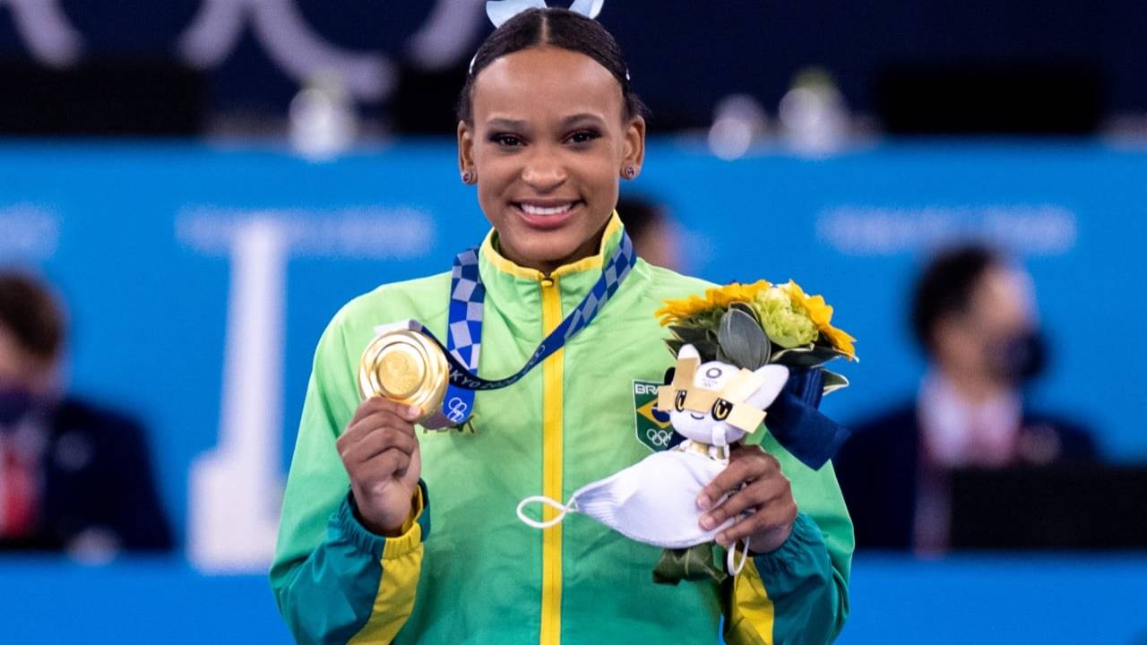 Rebeca Andrade: com sua medalha de ouro em Tóquio