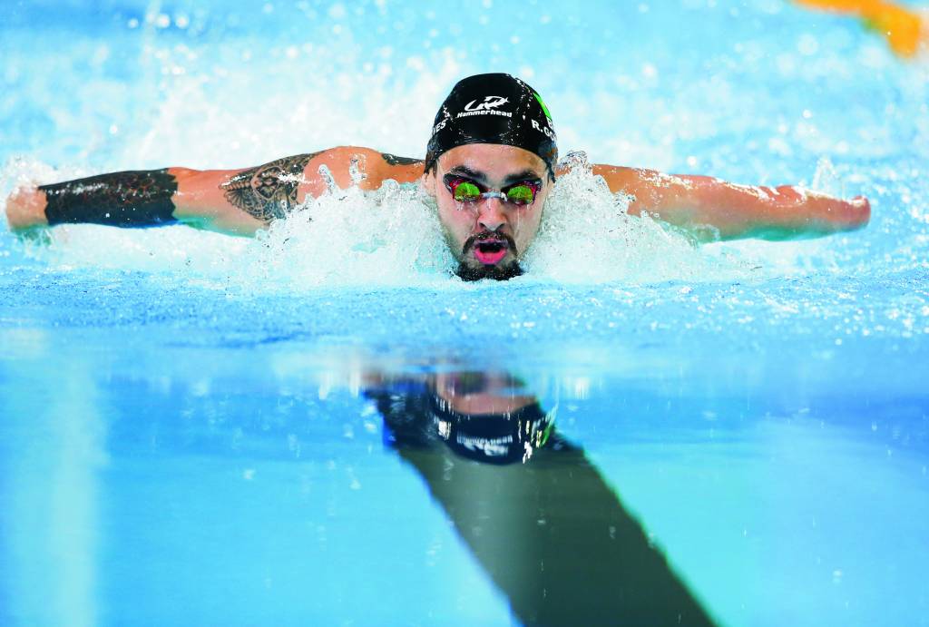 Ruiter Silva – Jogos Paramericanos Lima 2019 O atleta Ruiter Silva nadando na piscina dos Jogos Panamericanos em 2019