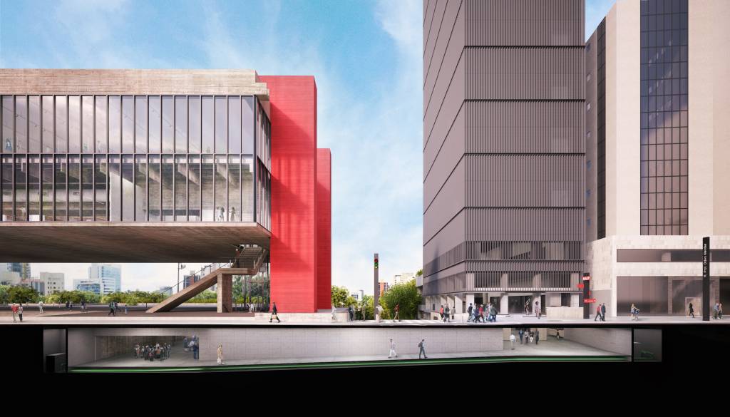 MASP-EXPANSÃO_CONEXÃO-SUBTERRANEA_003®METRO-ARQUITETOS MASP divulga projeto inédito de expansão com prédio anexo de 14 andares