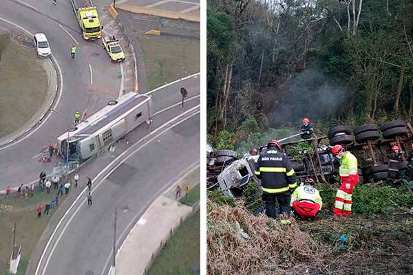 Dois acidentes deixam nove feridos e um morto na Anchieta