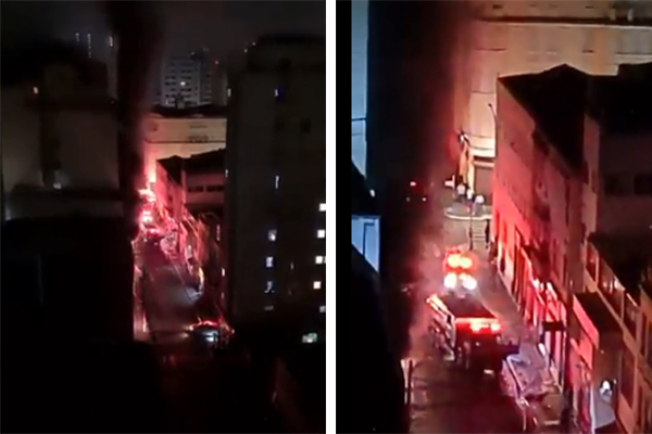 Incêndio atinge estacionamento de prédio e moradores são obrigados a sair de apartamentos