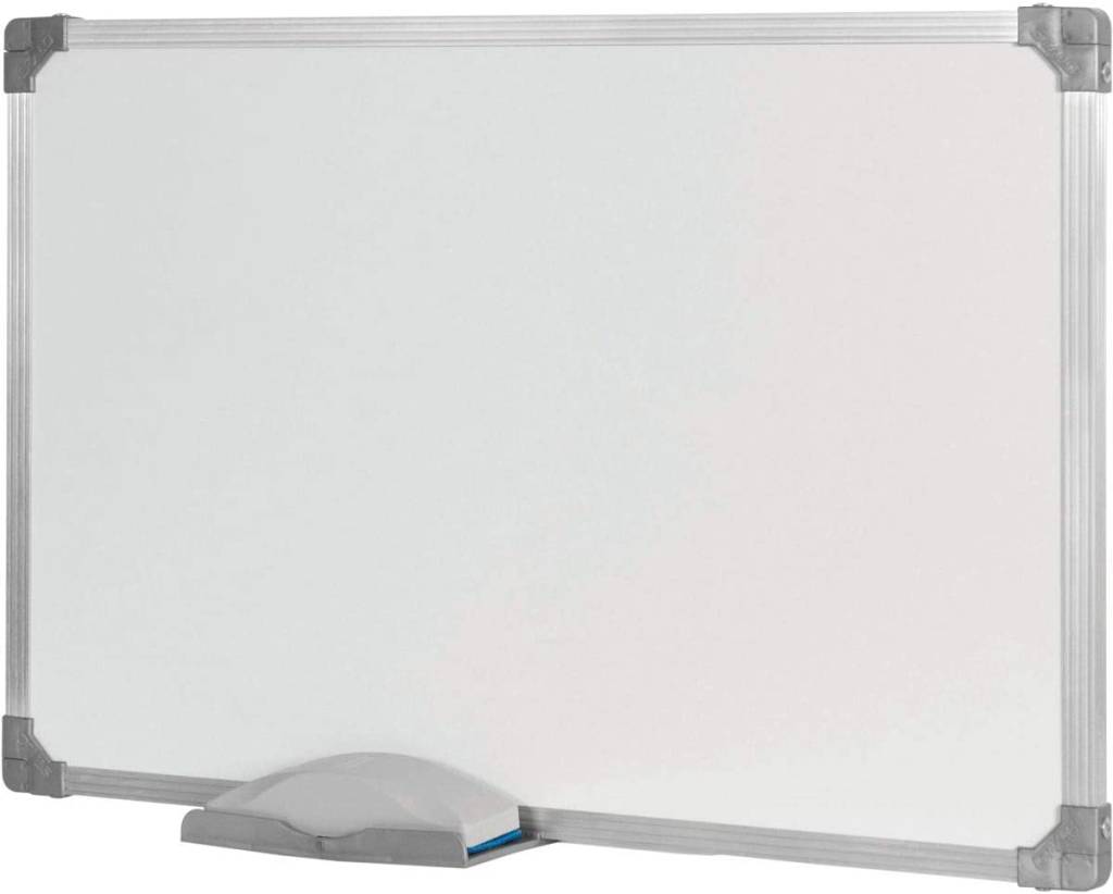 quadro branco Um quadro branco de escrever. Tem o porta caneta em baixo
