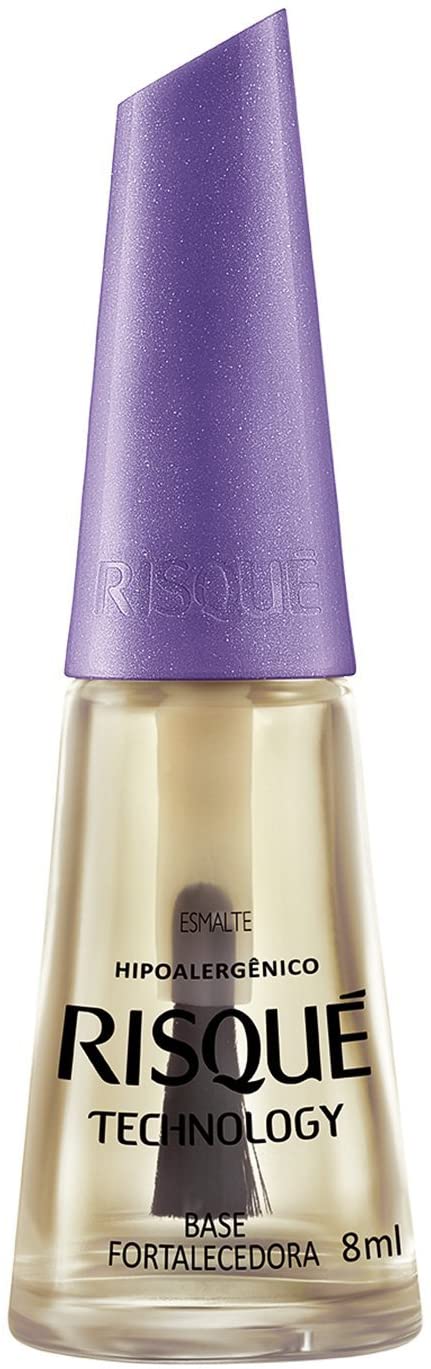 risqué base Base para unhas. Embalagem transparente com tampa roxa