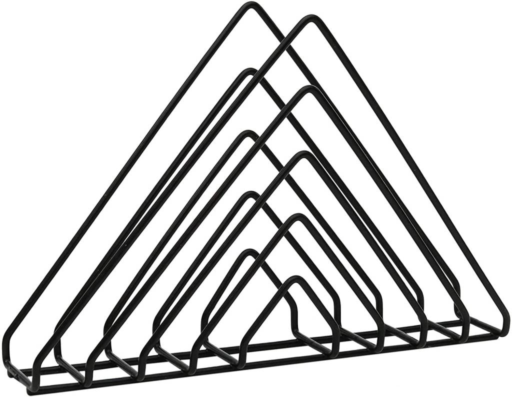 revisteiro triangulo Em formato de triângulo, hastes do revisteiro são pretas