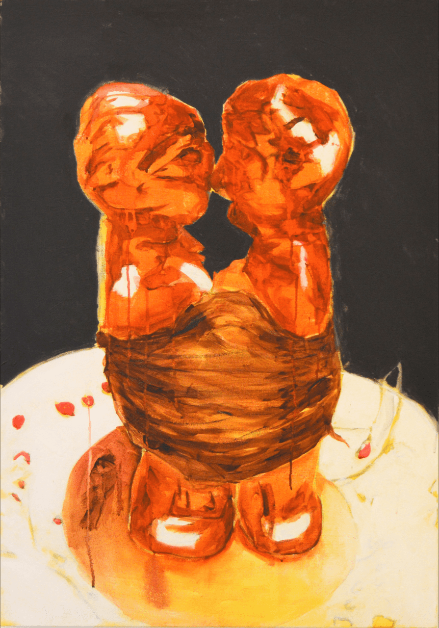 Pintura acrílica sobre tela Amarração, de Moisés Patrício.