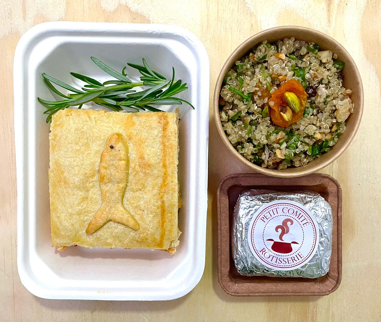 Petit Comit&ecirc;: o kit de salada de quinoa, torta de camar&atilde;o e bolo sai por R$ 62,00