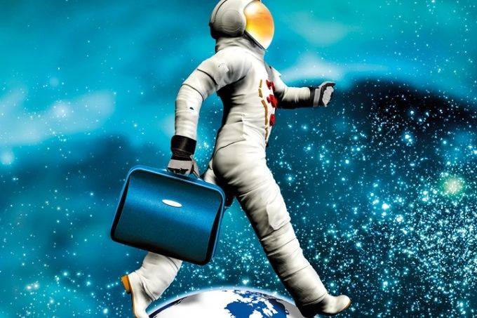 Astronauta no planeta Terra