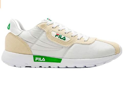 fila tenis Tênis branco e bege da Fila com detalhe em verde