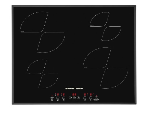 fogão Um cooktop com quatro bocas preto