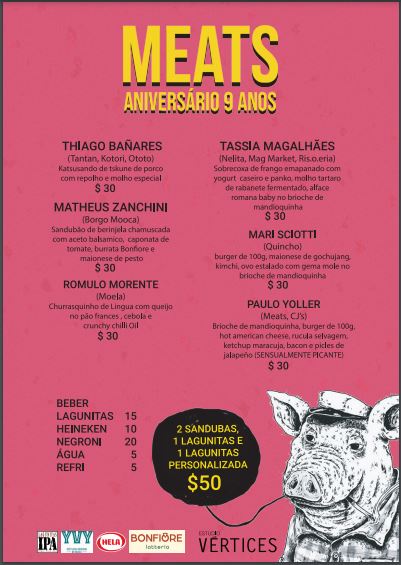 Meats Print do cardápio do Meats.