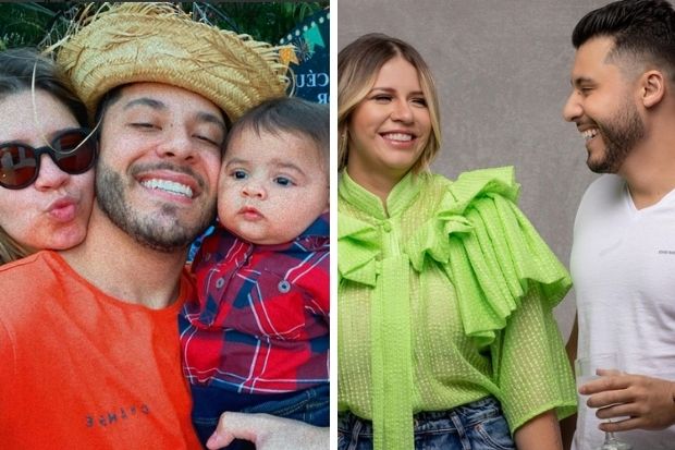 Marília Mendonça e Murilo Huff com o filho, Léo