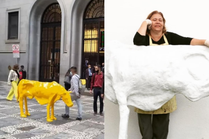 “Estou eufórica e surpresa”: quem é a artista responsável por vaca magra na B3