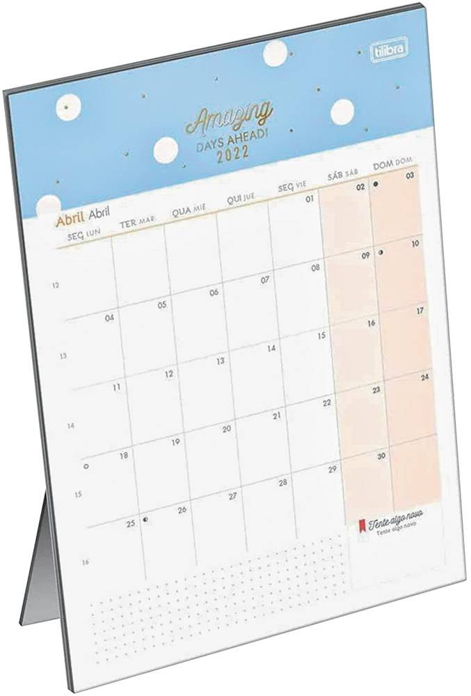 planner de mesa.jpg Um planner de mesa na vertical com detalhe em azul e todos os dias com quadradinho